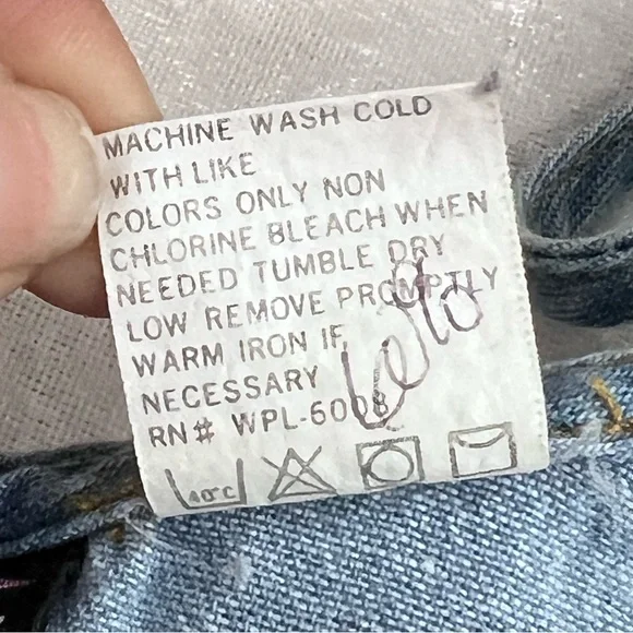 Vintage Denim Button-Front Spaghetti Strap Tank Top Blue size 7 100% cotton FLAW - Picture 4 of 9